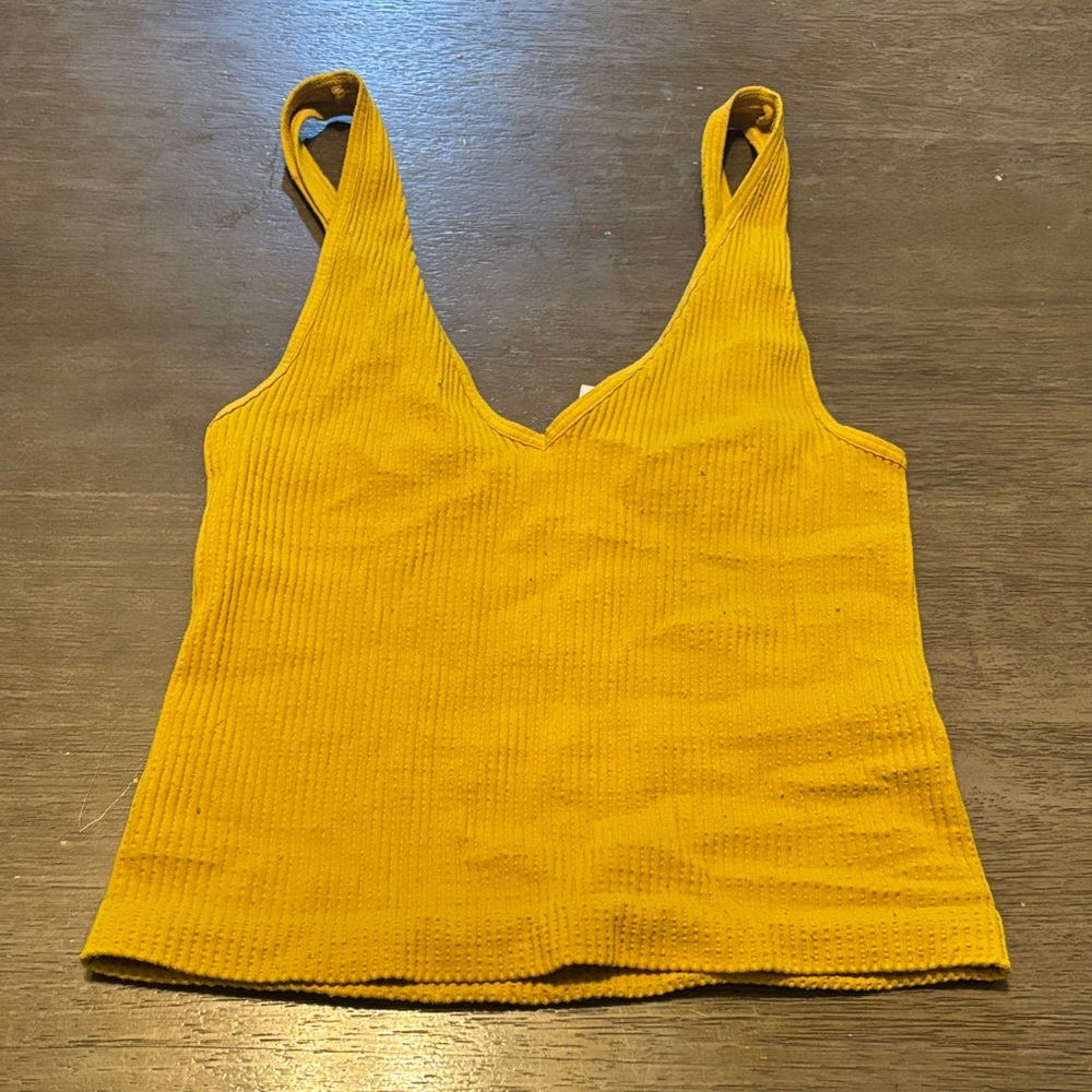 Nikibiki Mustard Ribbed Tank Top